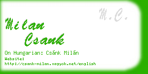 milan csank business card